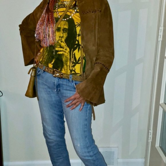 Chi by Falchi boho retro suede jacket, great vibe. - Picture 7 of 8